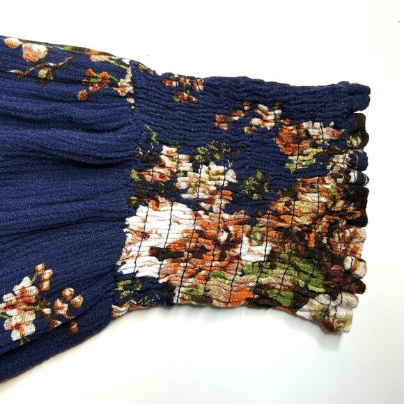 Staccato Blue Floral Long Sleeve Size Small Blouse - Picture 6 of 12